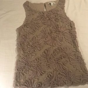 Banana Republic tan mesh stretch sleeveless top
